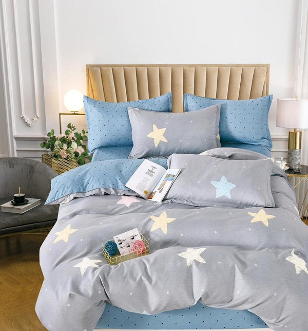 Lenjerii Finet Pucioasa Pat Dublu Albastre Stelute BF549