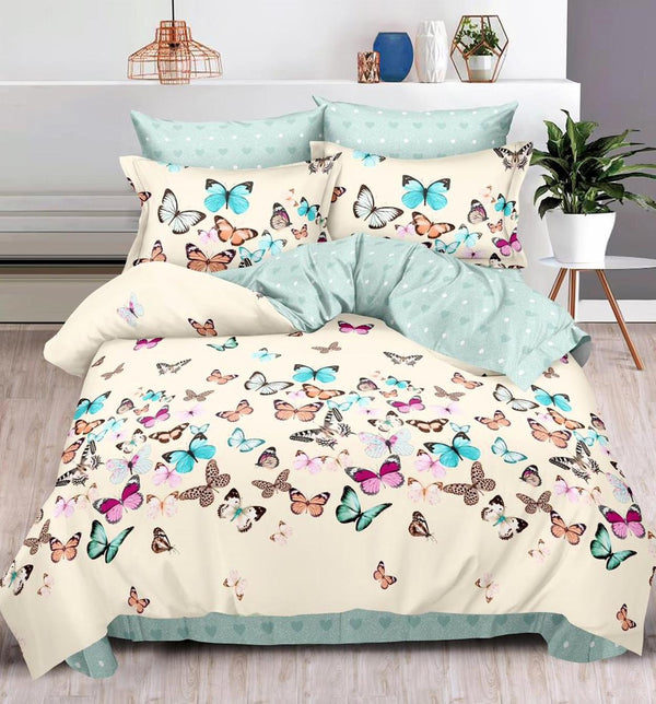 Lenjerii Finet Pucioasa Pat Dublu Crem Fluturasi BF226