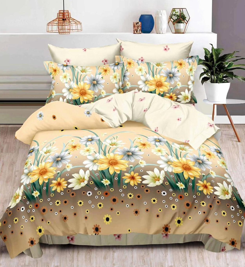 Lenjerii Finet Pucioasa Pat Dublu Galbene Floral BF469