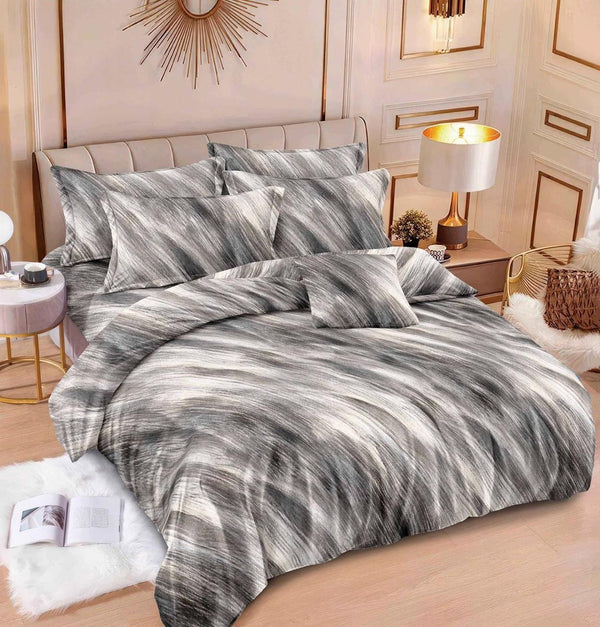 Lenjerii Finet Pucioasa Pat Dublu Gri Abstract BF599