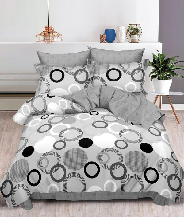 Lenjerii Finet Pucioasa Pat Dublu Gri Geometric BF448