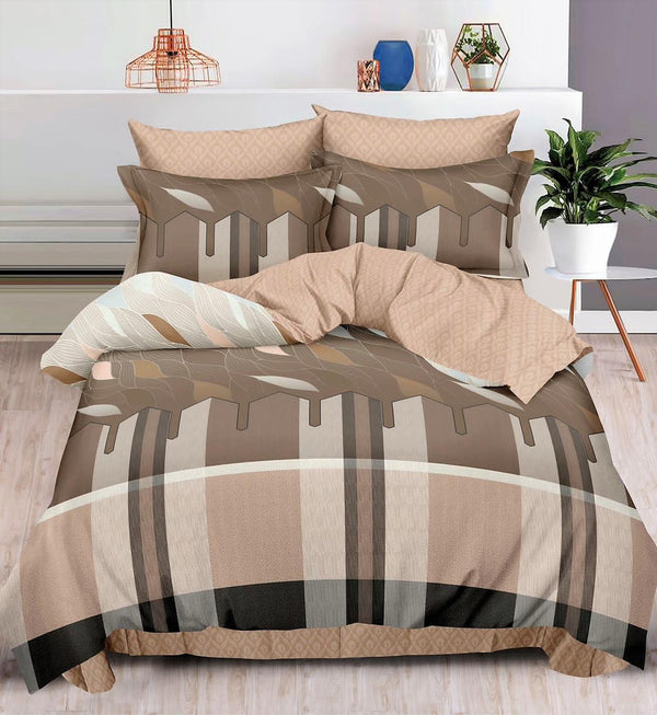 Lenjerii Finet Pucioasa Pat Dublu Bej Geometric BF491