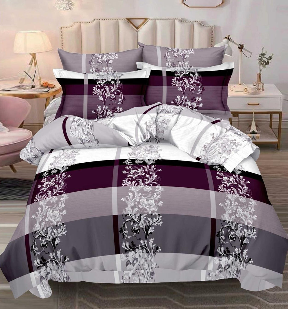 Lenjerii cu Elastic Finet Pucioasa Pat Dublu Mov Elegant BF393