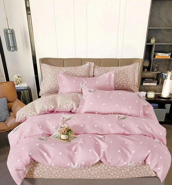 Lenjerii Finet Pucioasa Pat Dublu Roz Flori BF512