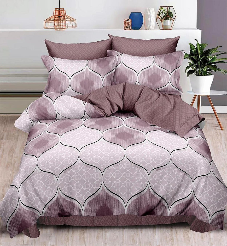 Lenjerii Bumbac Finet Satinat Pat Dublu Roz Prafuit Abstract BF483