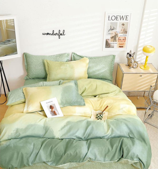 Lenjerii Finet Pucioasa Pat Dublu Verzi Degrade BF541