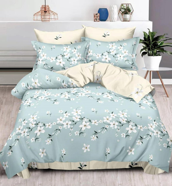 Lenjerii Finet Pucioasa Pat Dublu Verde Crem Floral BF296