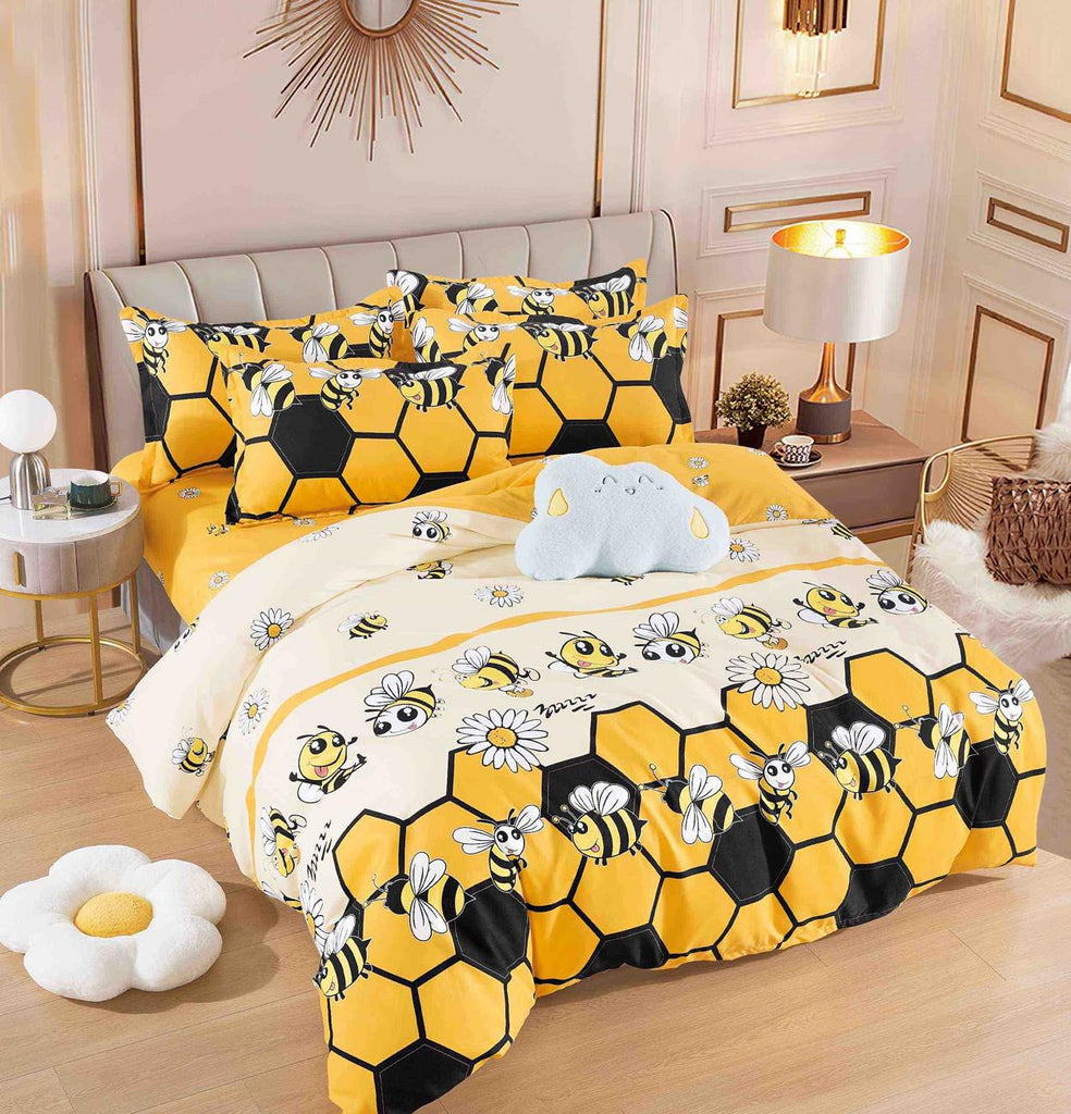 Lenjerii Bumbac Finet Satinat Pat Dublu Galben Albine BFJ270