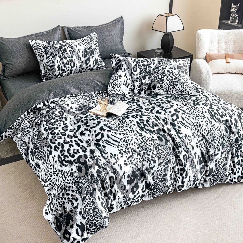 Lenjerii Bumbac Finet Clasic Pat Dublu Gri Leopard BFJ212