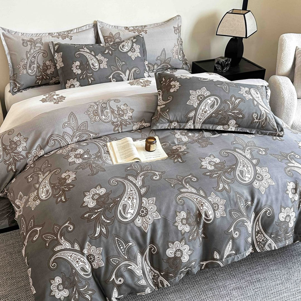 Lenjerii Bumbac Finet Clasic Pat Dublu Gri Oriental BFJ209