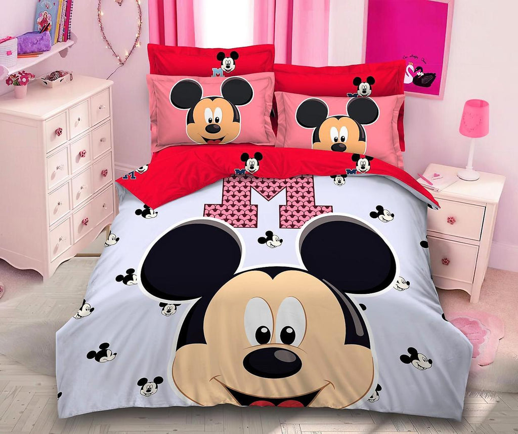 Lenjerii Disney 3D Bumbac Finet Gri Rosii Mickey Mouse BFD38
