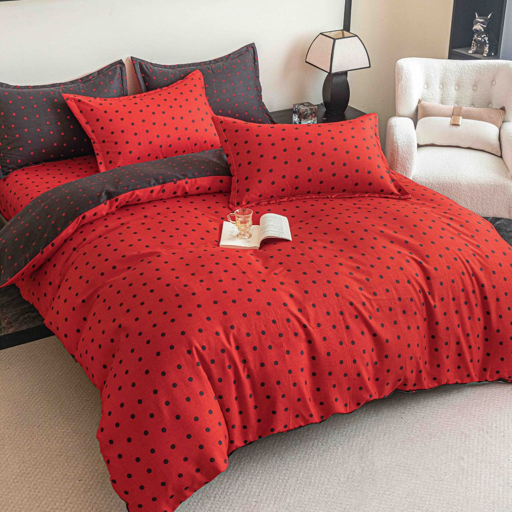 Lenjerii Bumbac Finet Clasic Pat Dublu Rosu Buline BFJ200