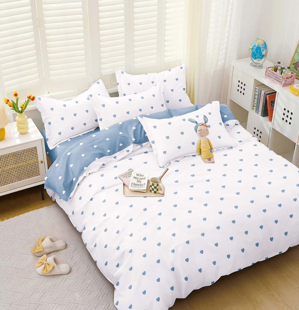 Lenjerii 1+1 Gratis Bumbac Satinat Pucioasa Albe Inimioare L666
