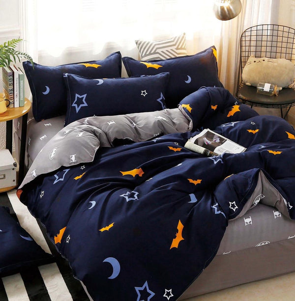 Lenjerii 1+1 Gratis Bumbac Satinat Pucioasa Albastre Batman L404