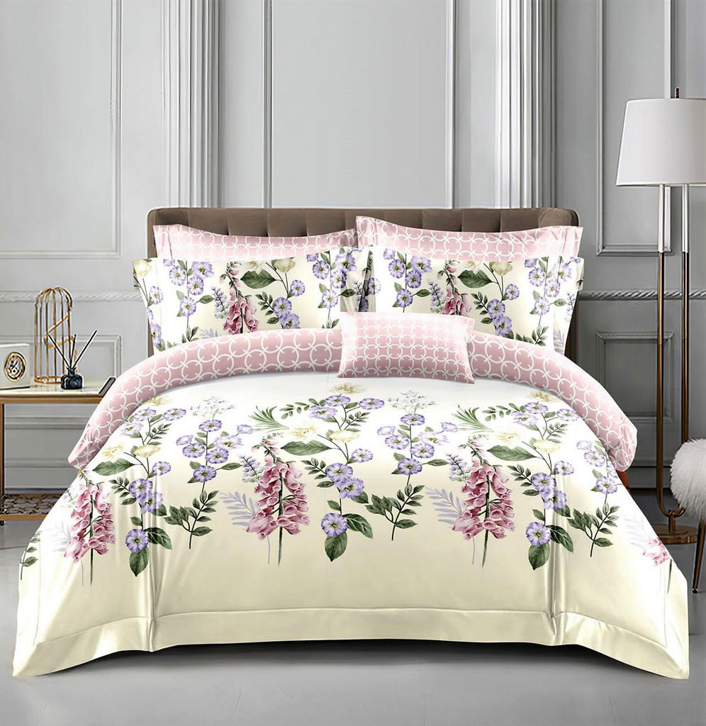 Lenjerii 1+1 Gratis Bumbac Satinat Pucioasa Crem Roz Floral L628