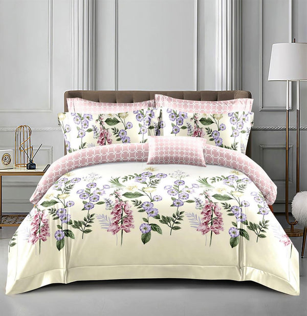 Lenjerii 1+1 Gratis Bumbac Satinat Pucioasa Crem Roz Floral L628