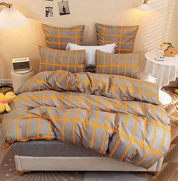 Lenjerii 1+1 Gratis Bumbac Satinat Pucioasa Gri Geometric L633