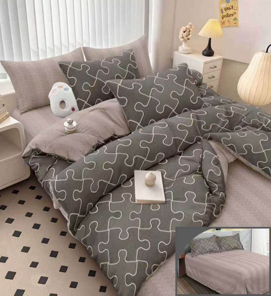 Lenjerii 1+1 Gratis Bumbac Satinat Pucioasa Maro Puzzle L741