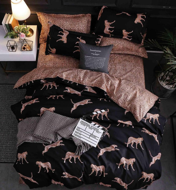 Lenjerii 1+1 Gratis Bumbac Satinat Pucioasa Negre Maro Animal Print L465