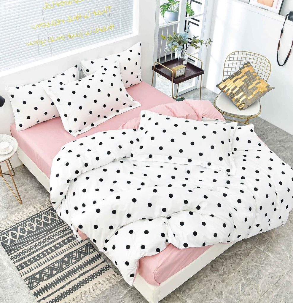Lenjerii 1+1 Gratis Bumbac Satinat Pucioasa Albe Roz Buline L676