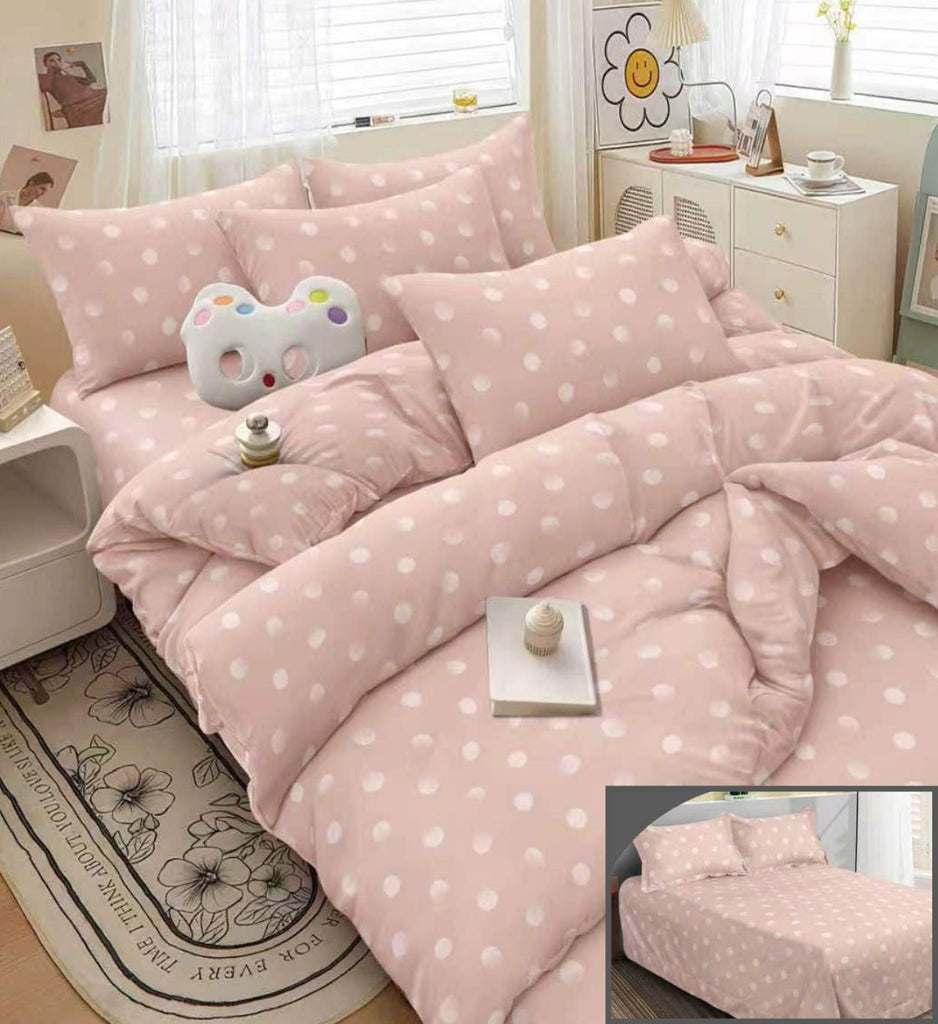 Lenjerii 1+1 Gratis Bumbac Satinat Pucioasa Roz Buline L739