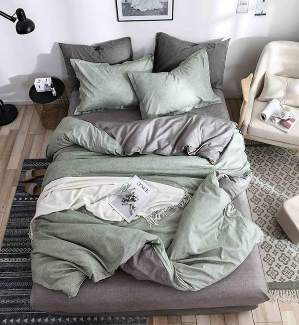 Lenjerii 1+1 Gratis Bumbac Satinat Pucioasa Verde Uni L586