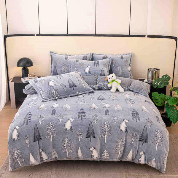 Lenjerii Cocolino Single O Persoana Gri Copaci LSCJ04