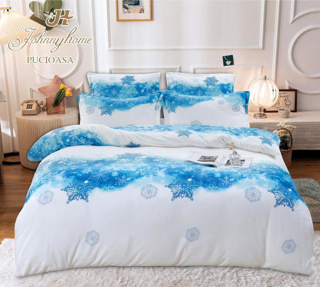 Lenjerii Cocolino Premium Pat Dublu Albe Stelute LCC11