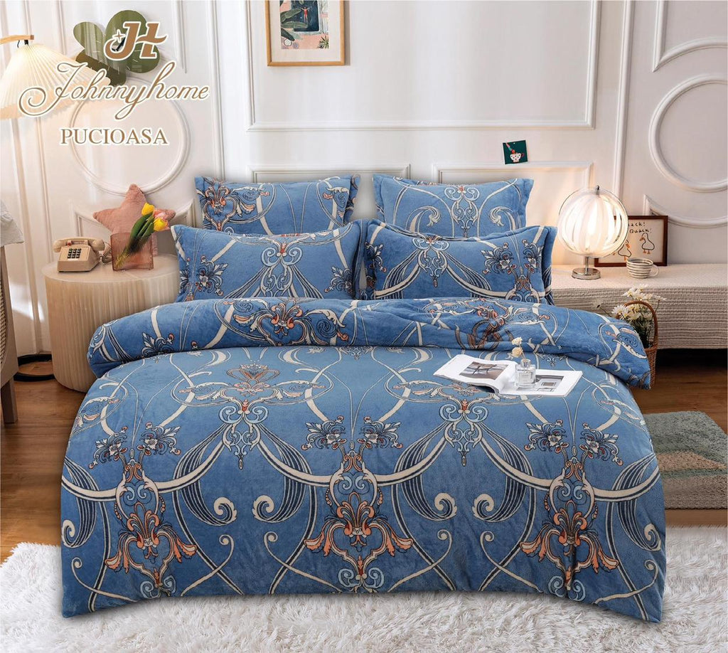 Lenjerii Cocolino Premium Pat Dublu Albastre Oriental LCC12
