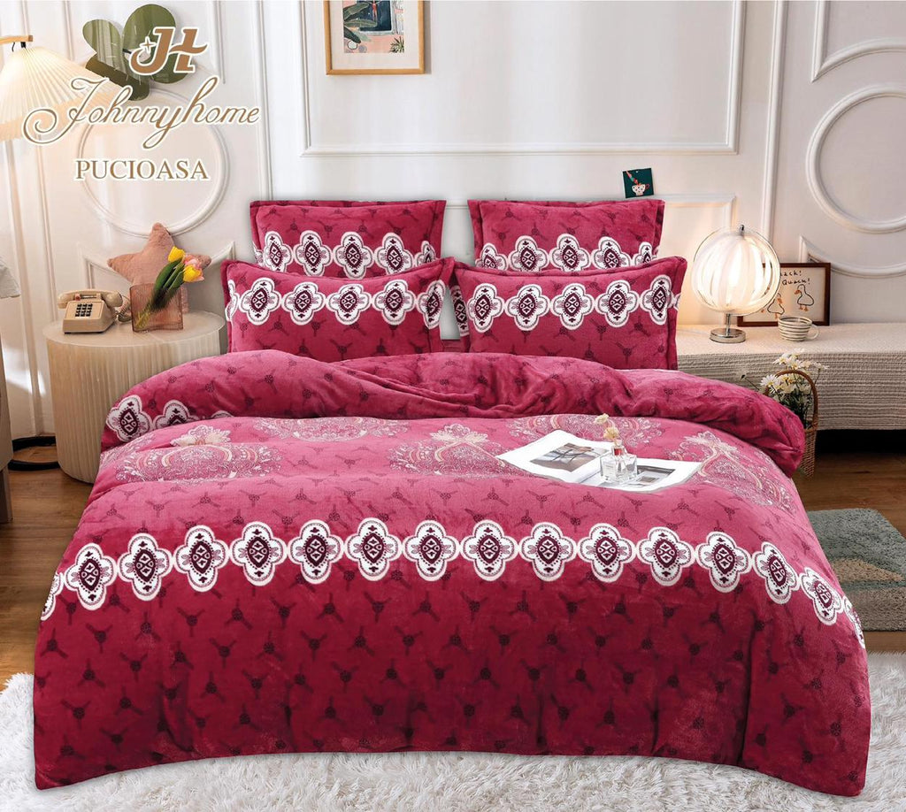 Lenjerii Cocolino Premium Pat Dublu Bordo Oriental LCC09