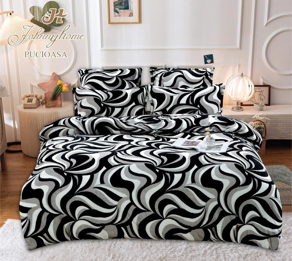 Lenjerii Cocolino Premium Pat Dublu Gri Abstract LCC10