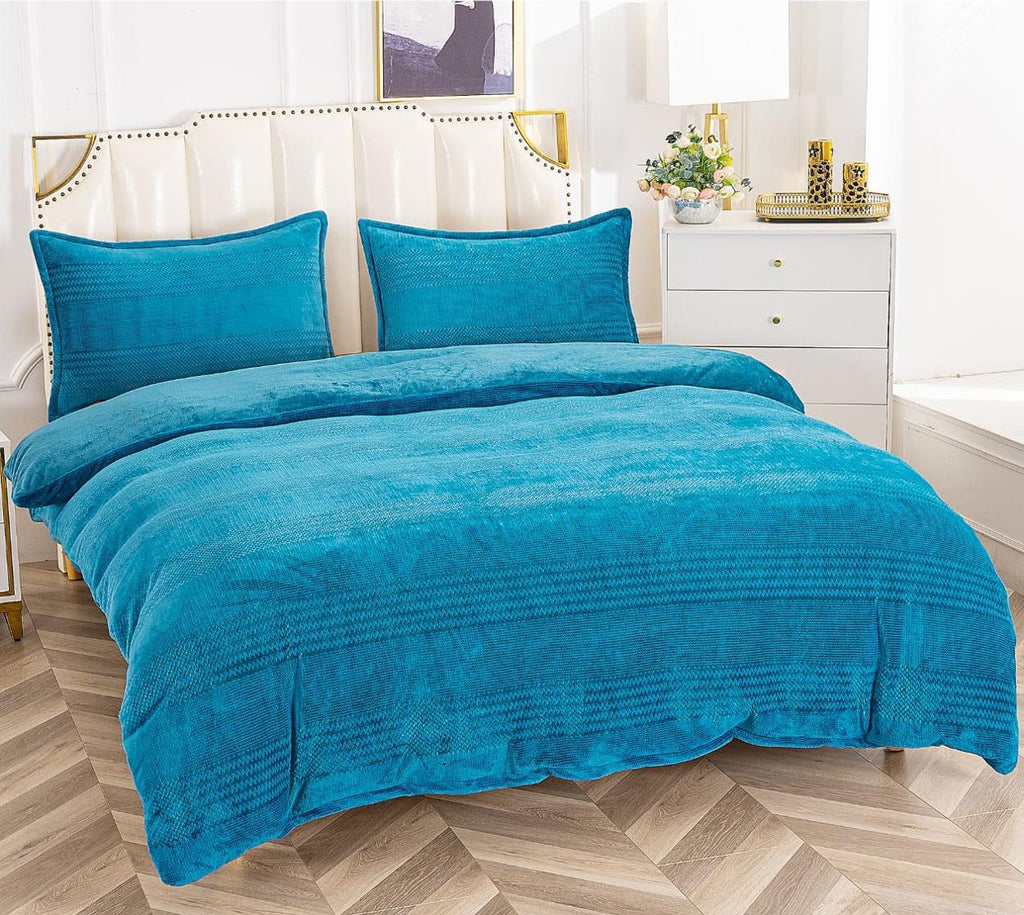 Lenjerii Pufoase Cocolino Pat Dublu Albastru Inchis Dungi LCA205