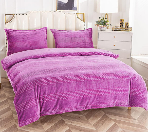 Lenjerii Pufoase Cocolino Pat Dublu Mov Lila Dungi LCA202