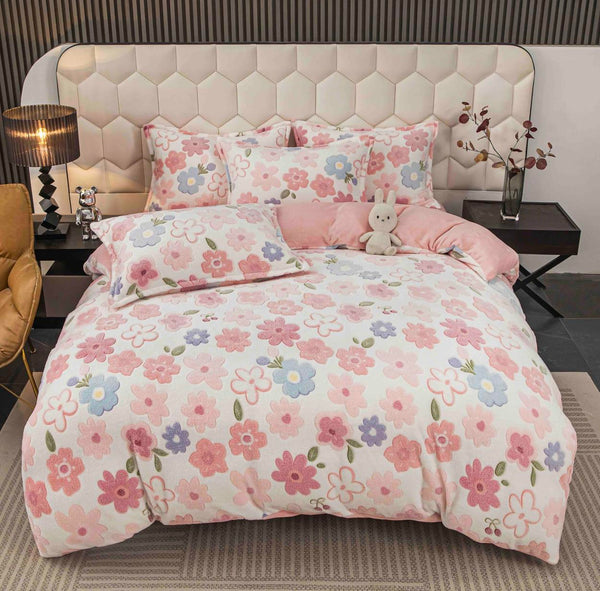 Lenjerii Cocolino cu Elastic Pat Dublu Roz Floral LCEJ34