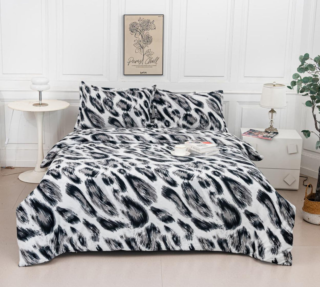 Lenjerii Cocolino cu Elastic Pat Dublu Gri Animal Print LCA103