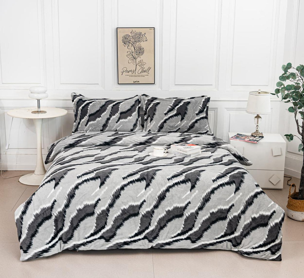Lenjerii Cocolino cu Elastic Pat Dublu Gri Animal Print LCA105