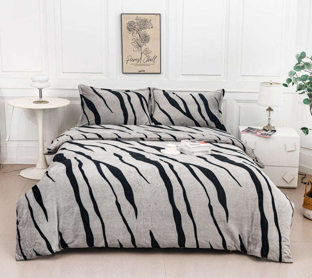 Lenjerii Cocolino cu Elastic Pat Dublu Gri Dungi LCA106