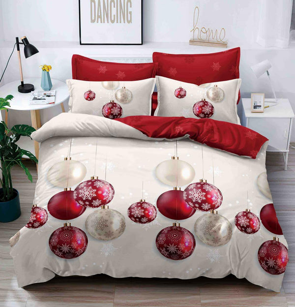 Lenjerii cu Elastic Bumbac Finet Craciun Albe Ornamente BCEJ134