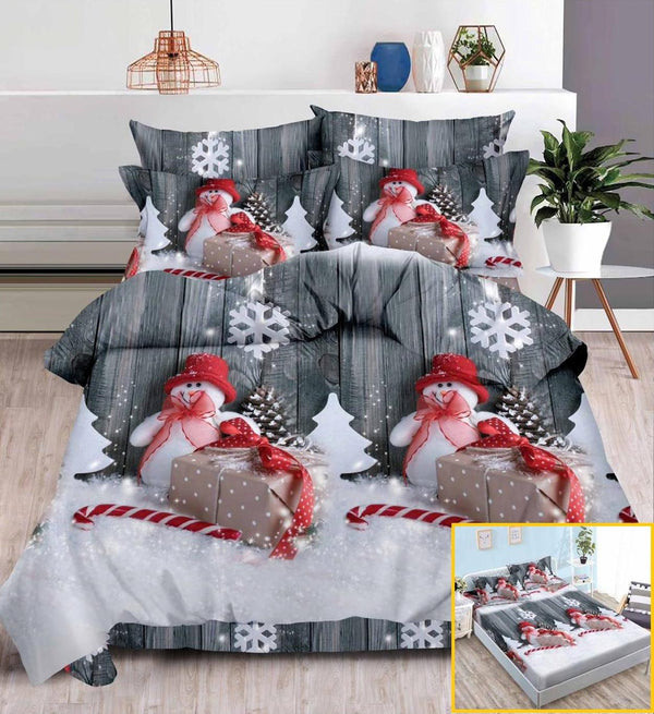 Lenjerii cu Elastic Bumbac Finet Craciun Gri Ornamente BFEQ07