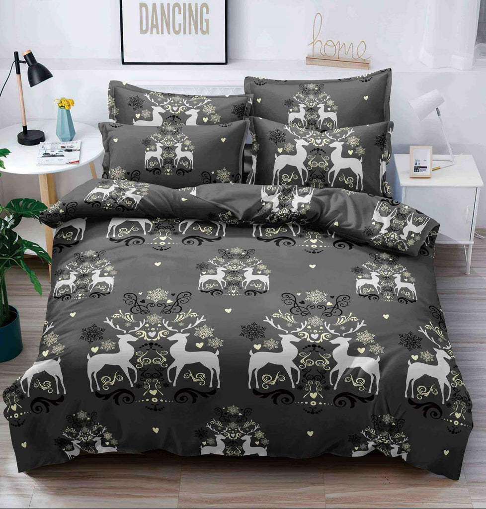 Lenjerii cu Elastic Bumbac Finet Craciun Gri Reni BCEJ133