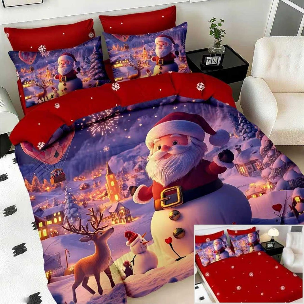 Lenjerii cu Elastic Bumbac Finet Craciun Print 5D Mov Mos Craciun BFEQ131