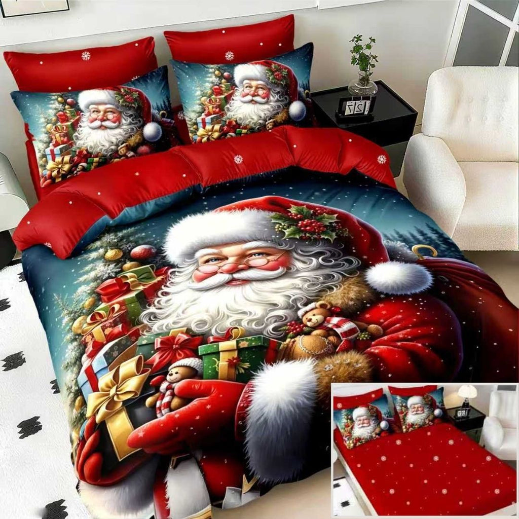 Lenjerii cu Elastic Bumbac Finet Craciun Print 5D Rosu Mos Craciun BFEQ133