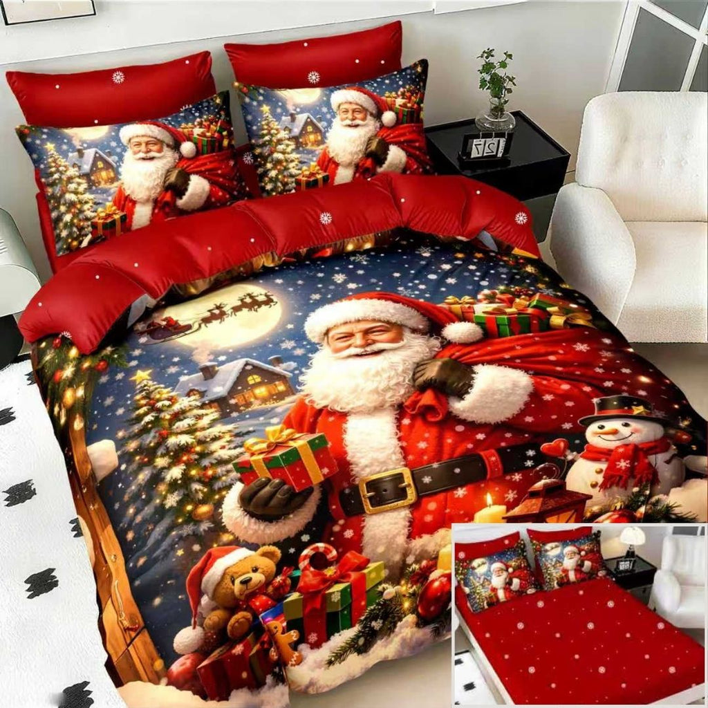 Lenjerii cu Elastic Bumbac Finet Craciun Print 5D Rosu Mos Craciun BFEQ134