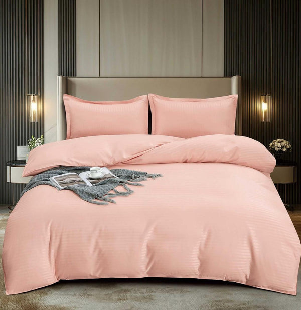 Lenjerii Pat Dublu Bumbac Finet Damasc Roz Corai Uni DM106