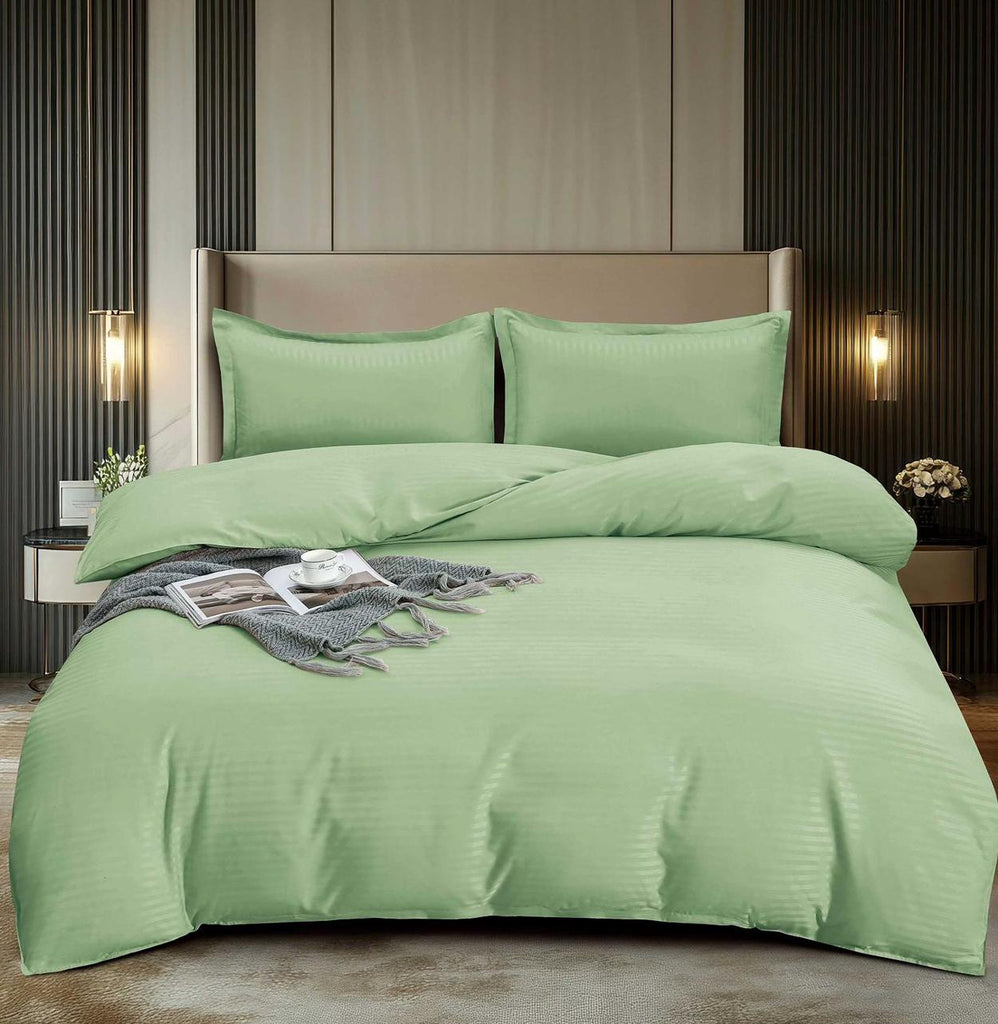 Lenjerii Pat Dublu Bumbac Finet Damasc Verde Menta Uni DM102