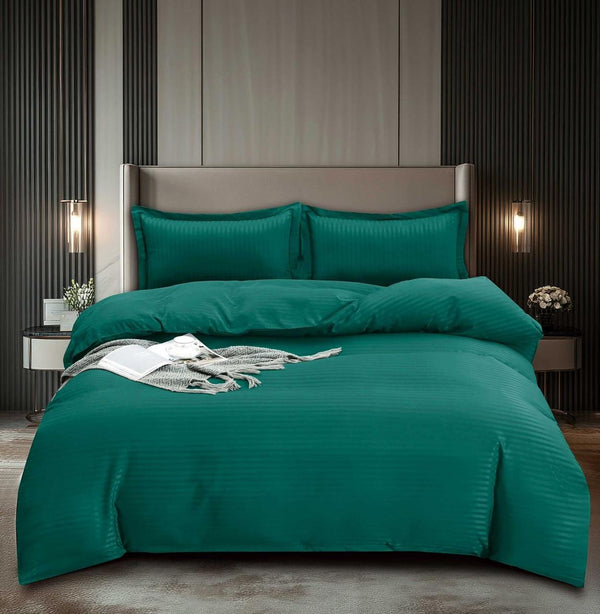 Lenjerii Pat Dublu Bumbac Finet Damasc Verde Uni DM110