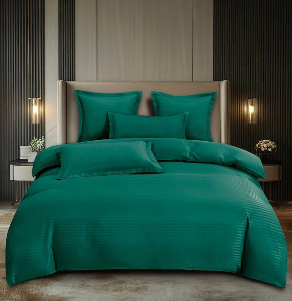 Lenjerii Pat Dublu Bumbac Finet Damasc Verde Uni DM210