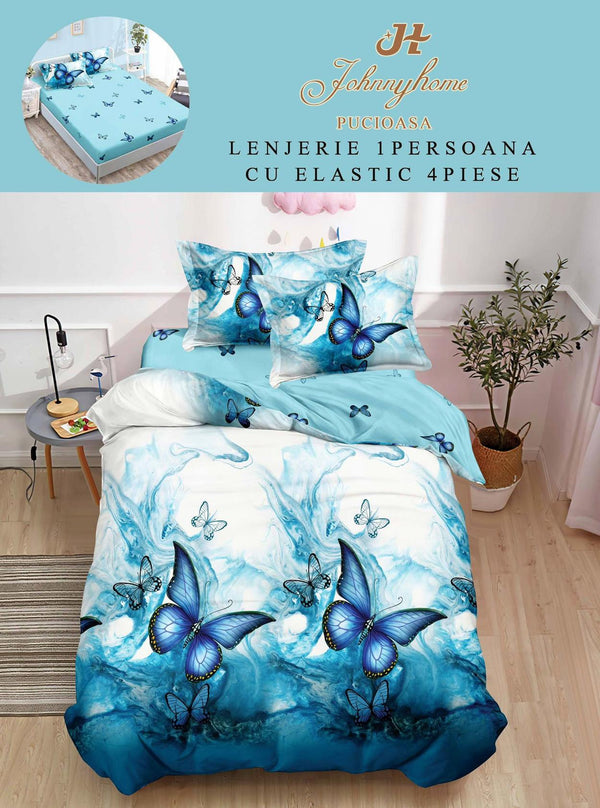 Lenjerii cu Elastic o Persoana Pucioasa Finet Albastre Fluturasi LSE140