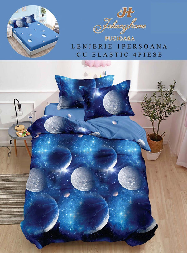 Lenjerii cu Elastic o Persoana Pucioasa Finet Albastre Luna LSE137