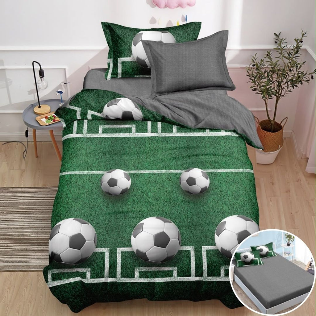 Lenjerii cu Elastic o Persoana Pucioasa Bumbac Satinat Verde Fotbal LSY41